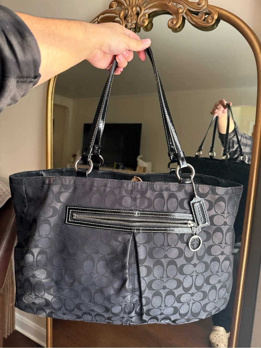 Coach black tote